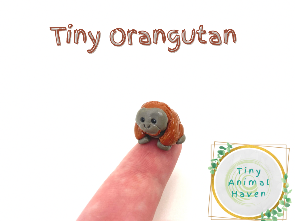 Mini Orangutan Figurine | Tiny Orangutan Figurine | Tiny Animal Haven